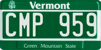 VT license plate CMP959