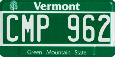 VT license plate CMP962