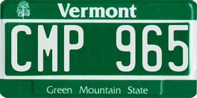 VT license plate CMP965
