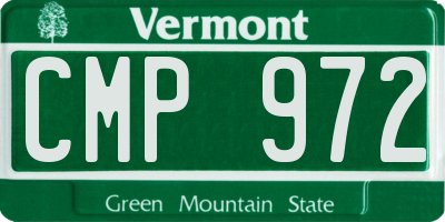 VT license plate CMP972