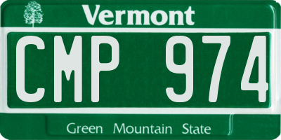 VT license plate CMP974