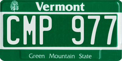 VT license plate CMP977