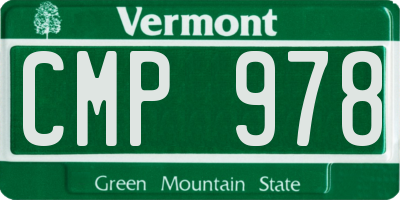 VT license plate CMP978