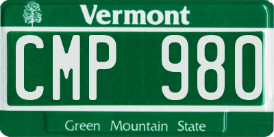 VT license plate CMP980