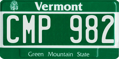 VT license plate CMP982