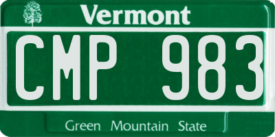 VT license plate CMP983