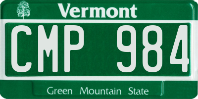 VT license plate CMP984