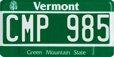 VT license plate CMP985