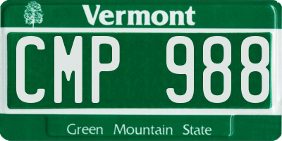 VT license plate CMP988