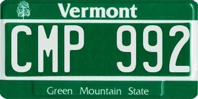 VT license plate CMP992