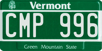 VT license plate CMP996
