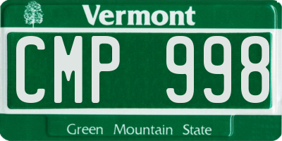 VT license plate CMP998