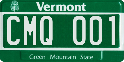 VT license plate CMQ001