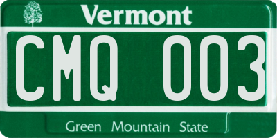 VT license plate CMQ003