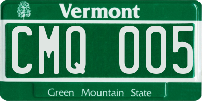 VT license plate CMQ005