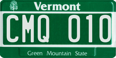 VT license plate CMQ010