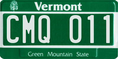 VT license plate CMQ011