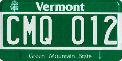 VT license plate CMQ012