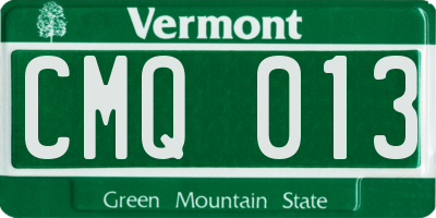 VT license plate CMQ013