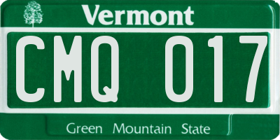 VT license plate CMQ017