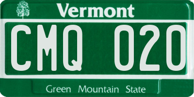 VT license plate CMQ020