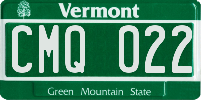 VT license plate CMQ022