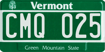 VT license plate CMQ025