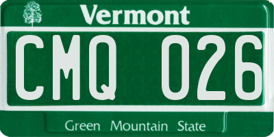 VT license plate CMQ026