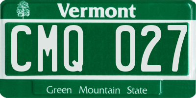 VT license plate CMQ027