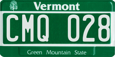 VT license plate CMQ028