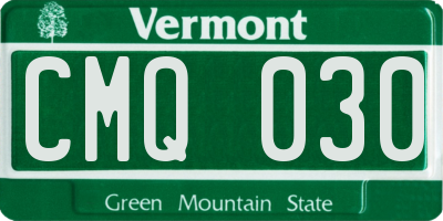 VT license plate CMQ030