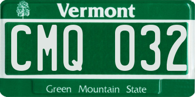 VT license plate CMQ032