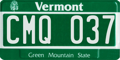 VT license plate CMQ037