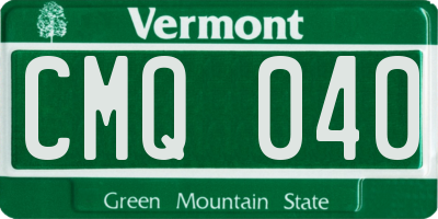 VT license plate CMQ040