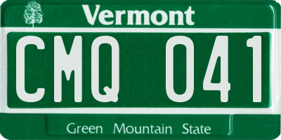 VT license plate CMQ041