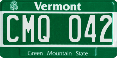 VT license plate CMQ042