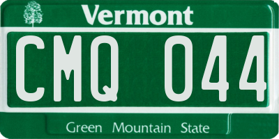 VT license plate CMQ044