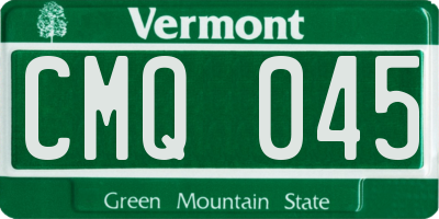 VT license plate CMQ045