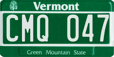 VT license plate CMQ047