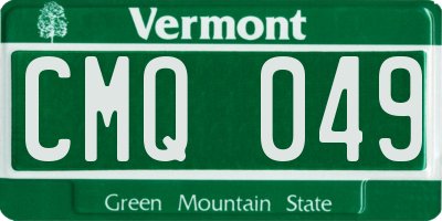 VT license plate CMQ049