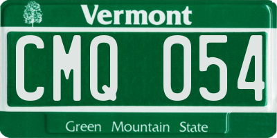 VT license plate CMQ054