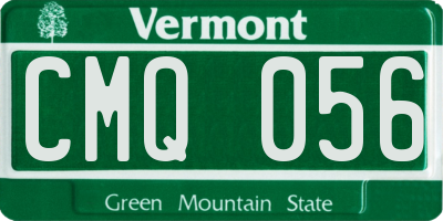 VT license plate CMQ056