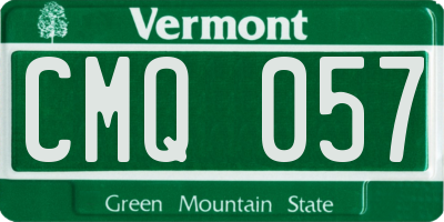 VT license plate CMQ057