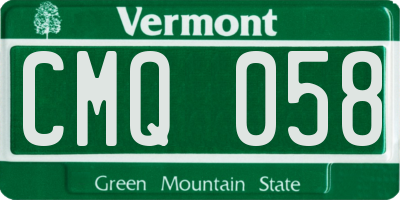 VT license plate CMQ058