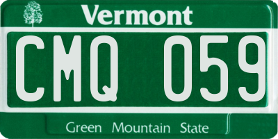VT license plate CMQ059
