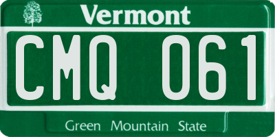 VT license plate CMQ061