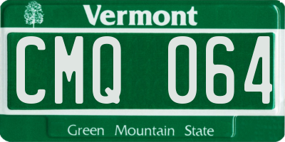 VT license plate CMQ064