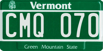 VT license plate CMQ070