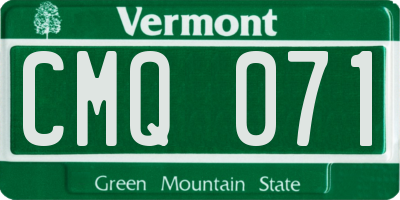 VT license plate CMQ071