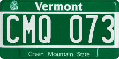 VT license plate CMQ073
